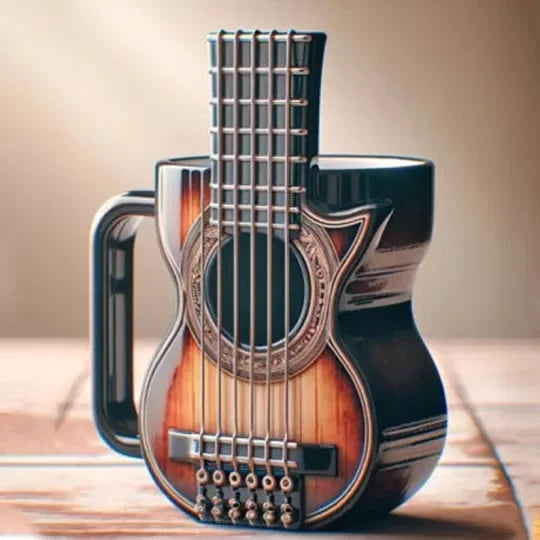 Playful 3D Guitar Mug