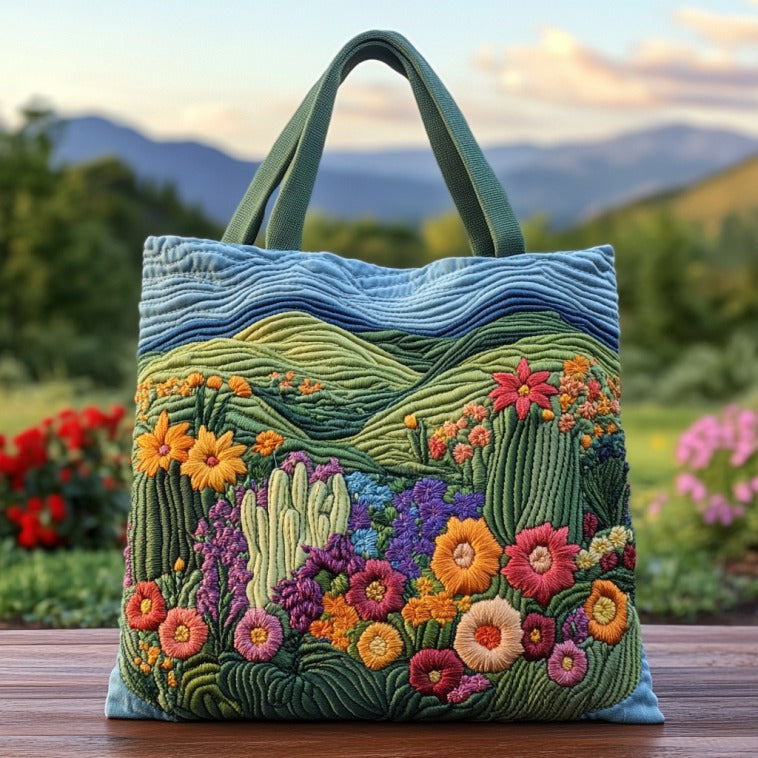 Bolsa Tote Acolchada Jardín de Cactus