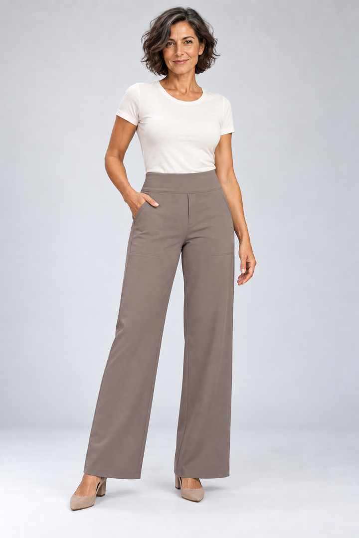 Camryn - Stretch Knit Wide-Leg Pants