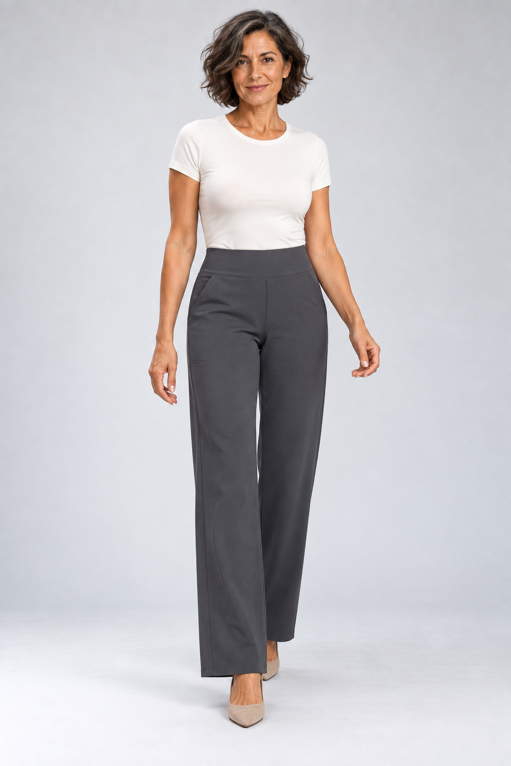 Camryn - Stretch Knit Wide-Leg Pants