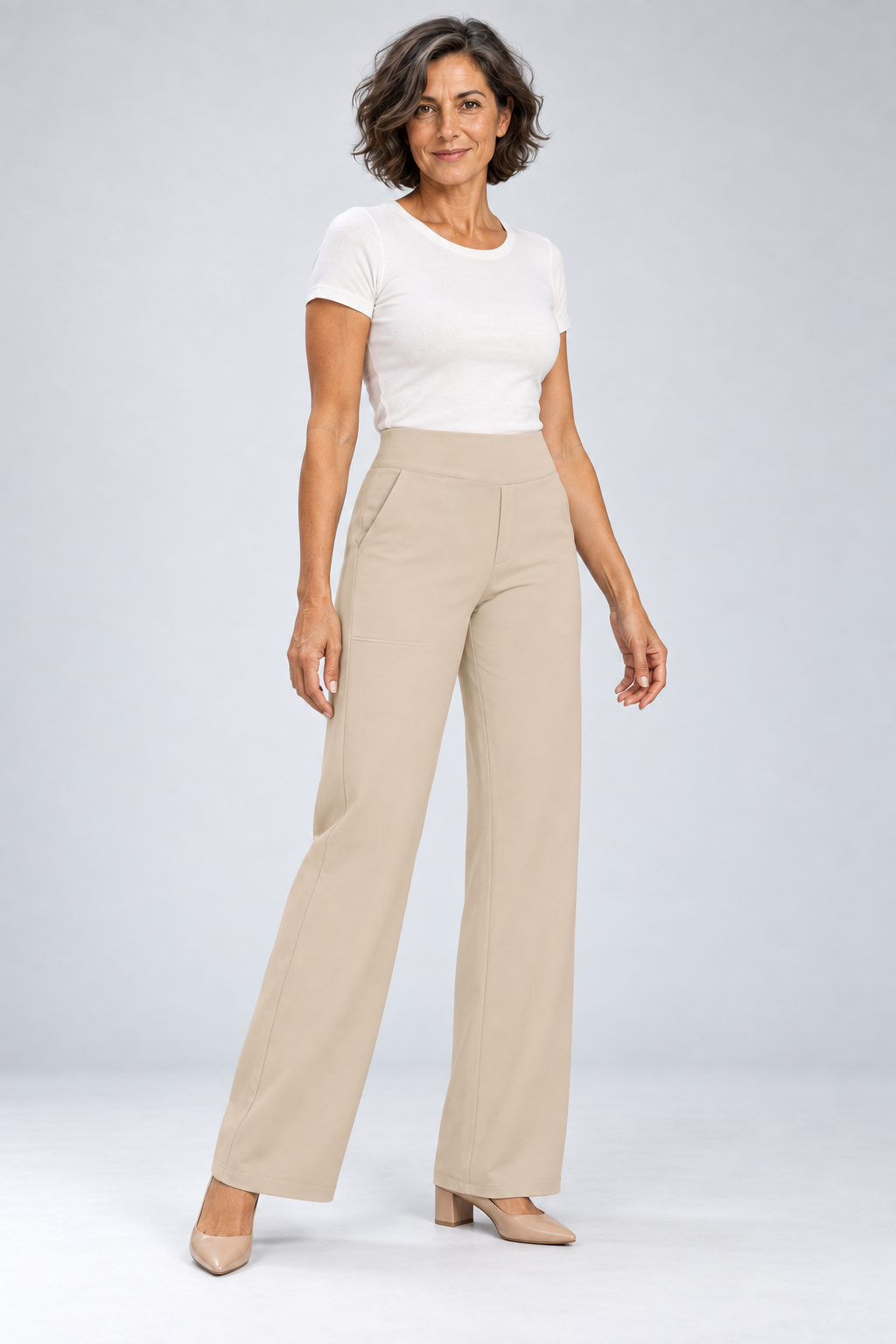Camryn - Stretch Knit Wide-Leg Pants