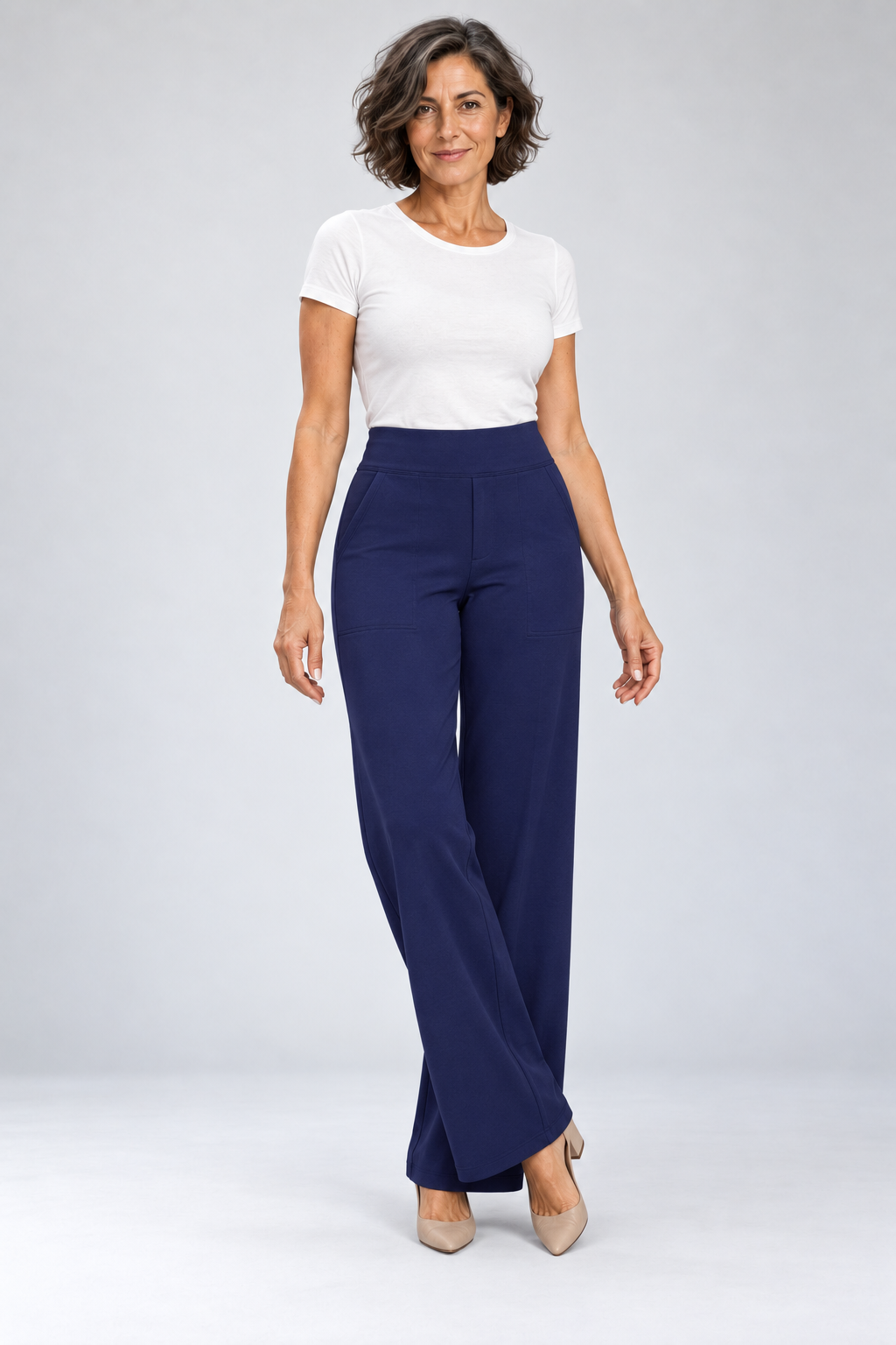 Camryn - Stretch Knit Wide-Leg Pants