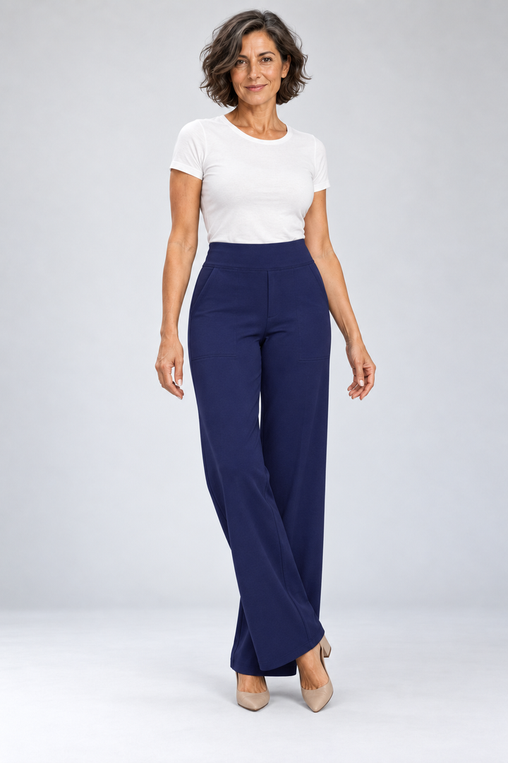 Camryn - Stretch Knit Wide-Leg Pants