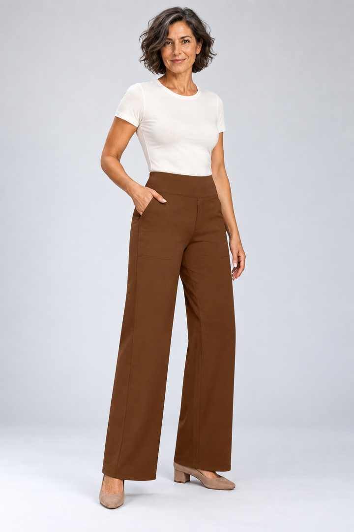 Camryn - Stretch Knit Wide-Leg Pants