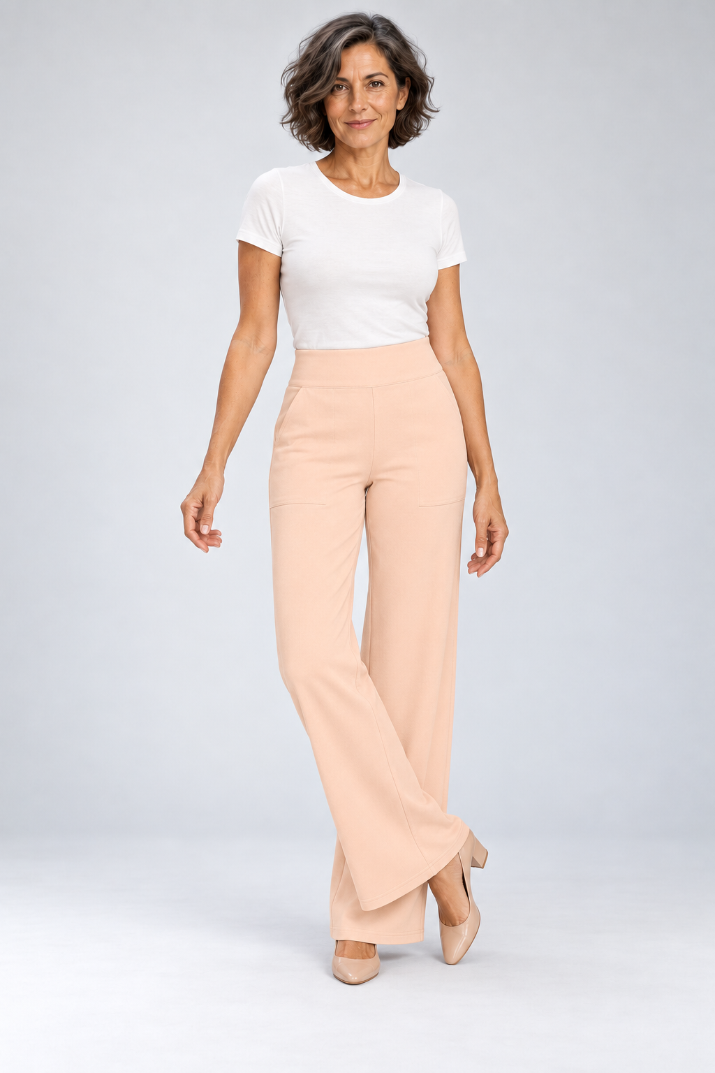 Camryn - Stretch Knit Wide-Leg Pants