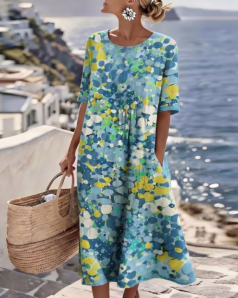 April - Floral Midi A-Line Dress