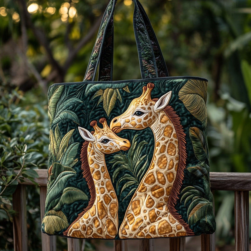 Bolso Tote Acolchado de Jirafa del Bosque