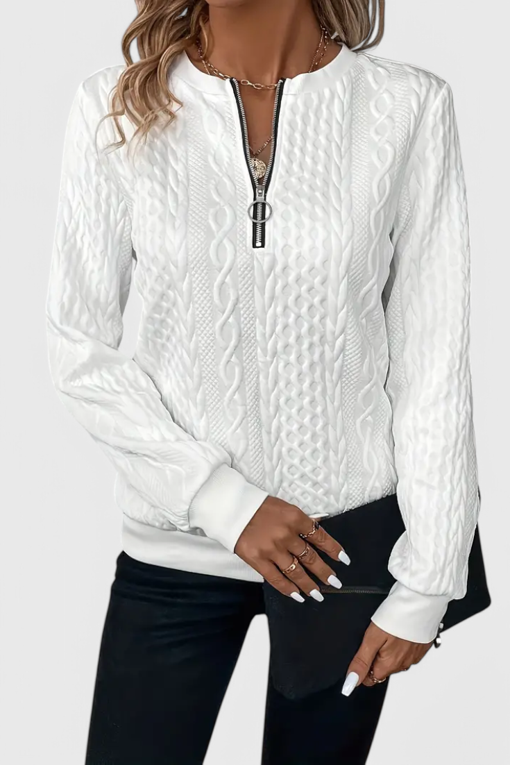 Aurelie - Soft Zip-Up Cardigan