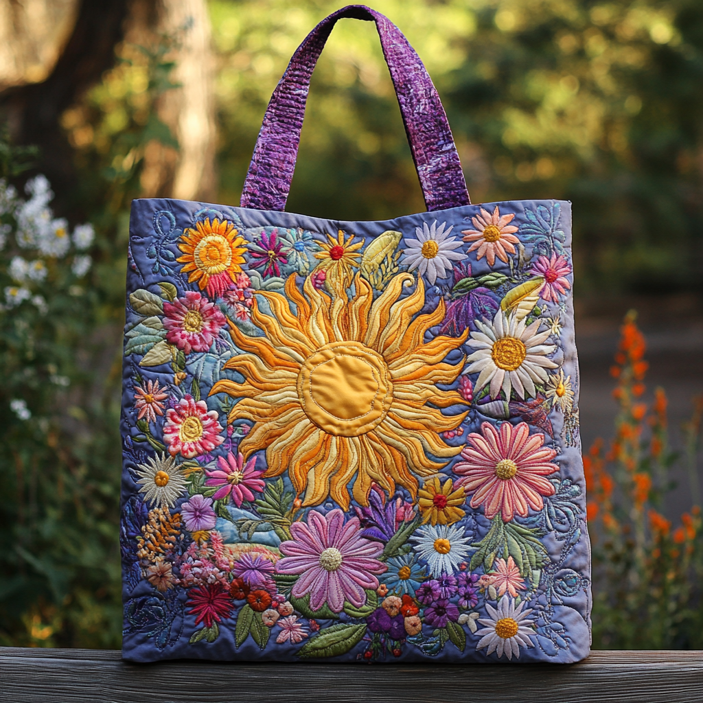 Bolso Tote Acolchado Flores de Sol