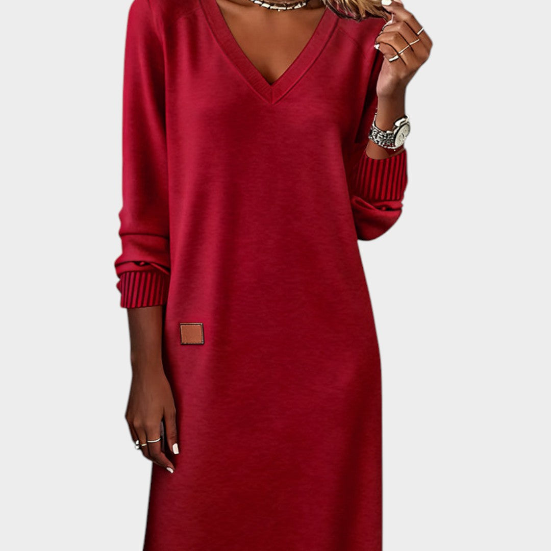 Fawn - V-Neck Midi Dress