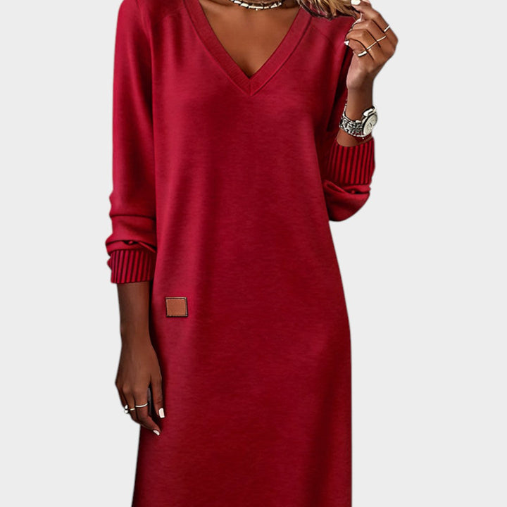 Fawn - V-Neck Midi Dress