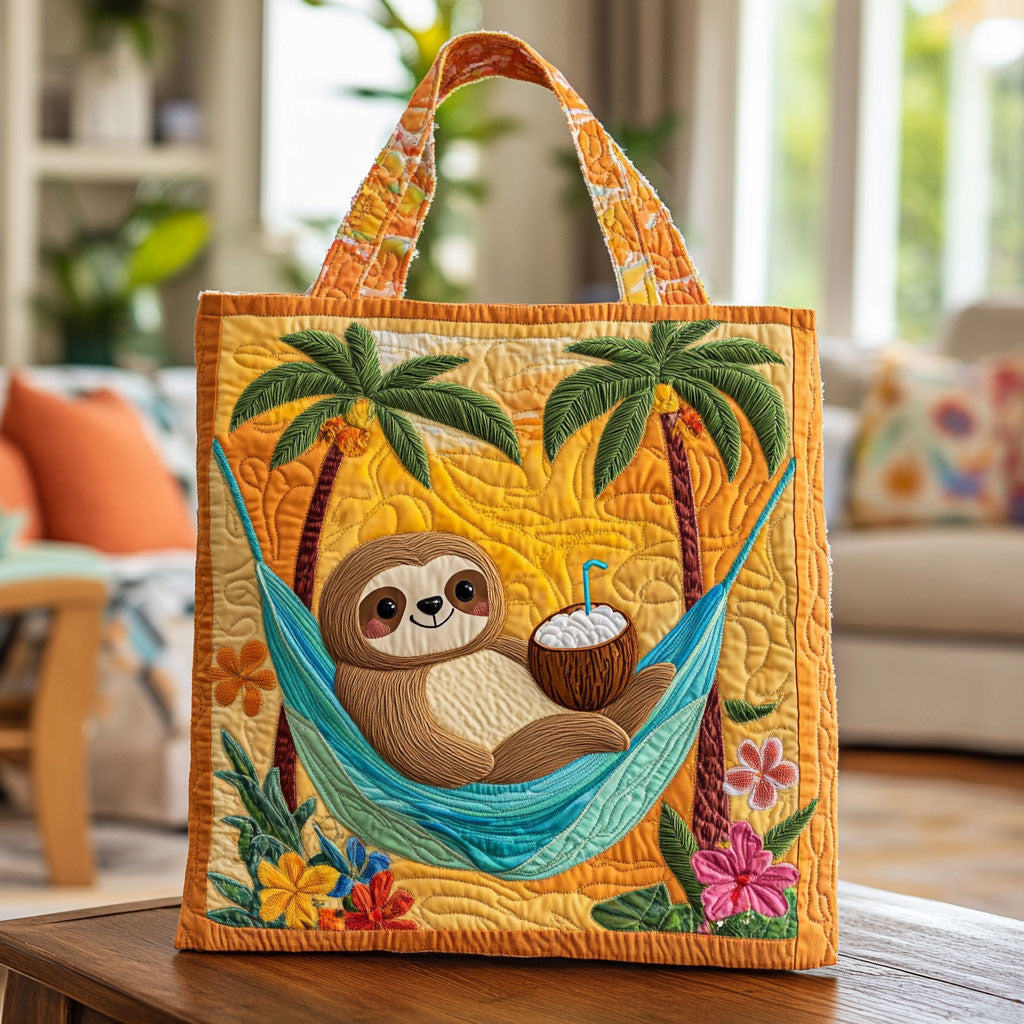 Bolsa Tote Acolchada de Perezoso Tropical