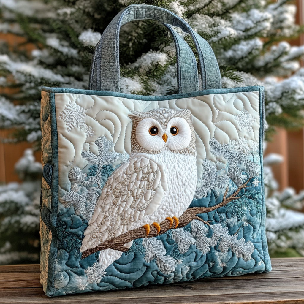 Bolsa Tote Acolchada de Búho Invernal