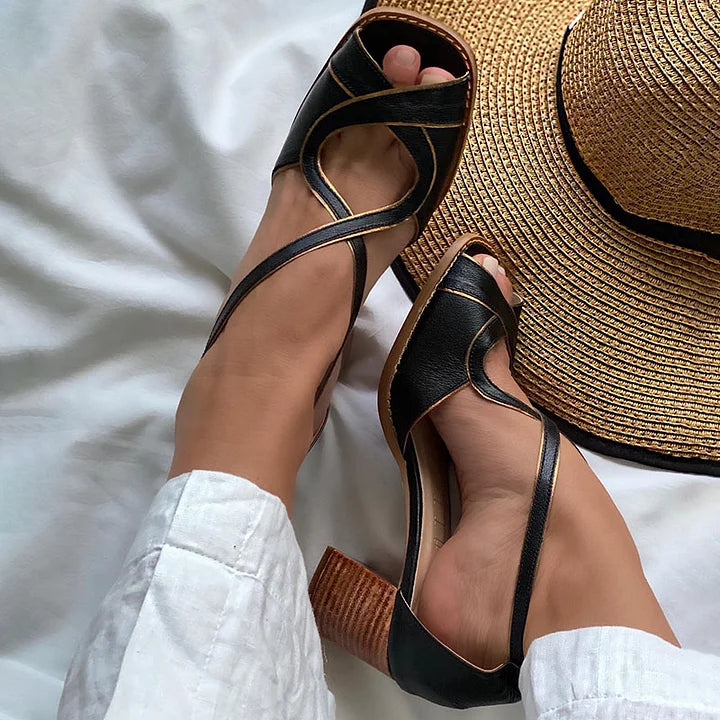 Adelaide - Crossover Strap Heeled Sandals