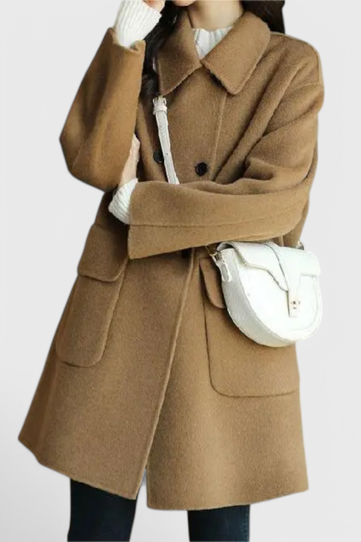 Camilla - Classic Double-Breasted Wool Blend Coat
