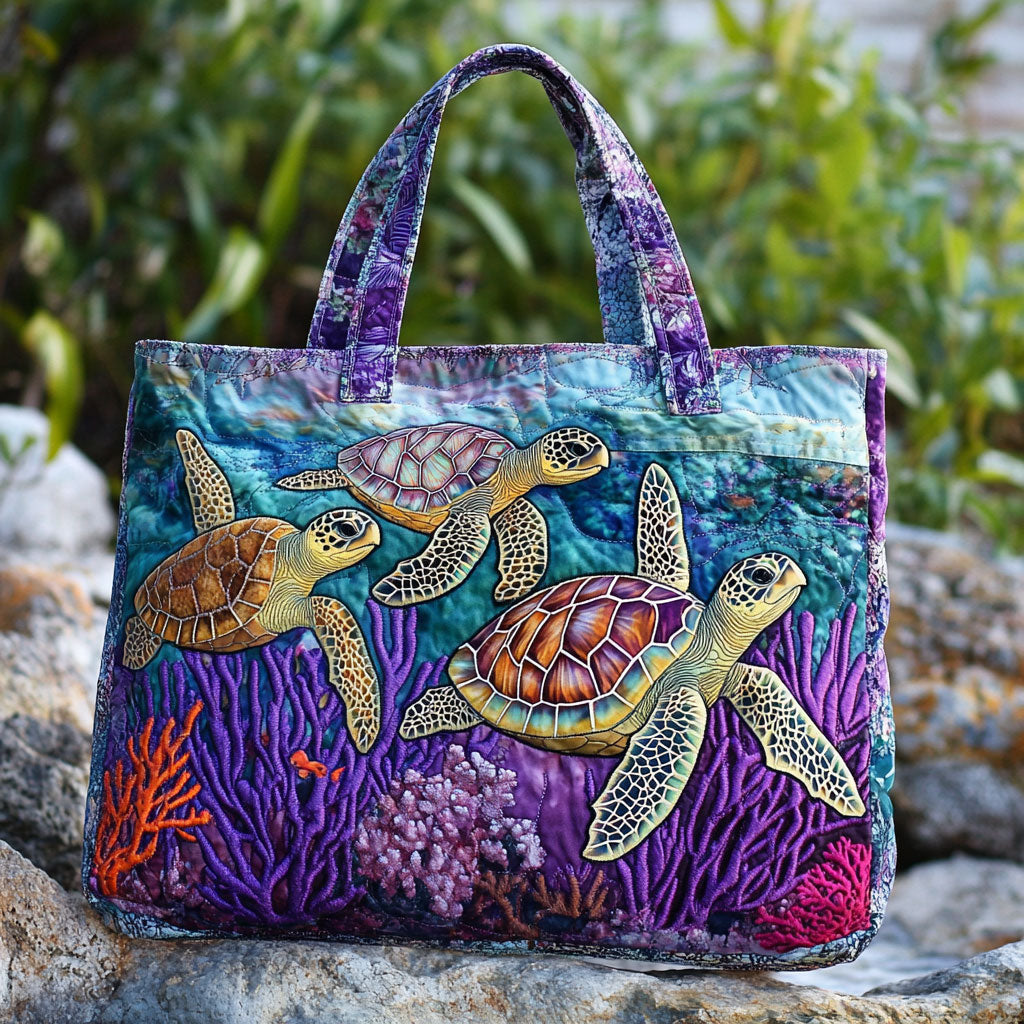 Bolsa Tote Acolchada Harmony Turtle