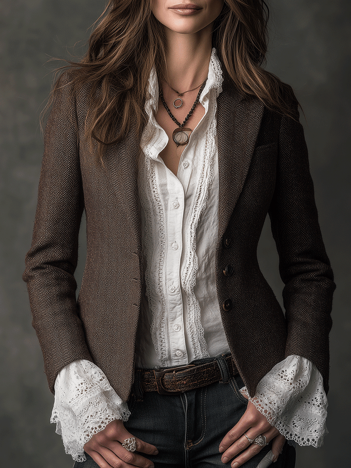 Yara - Retro Brown Denim Jacket