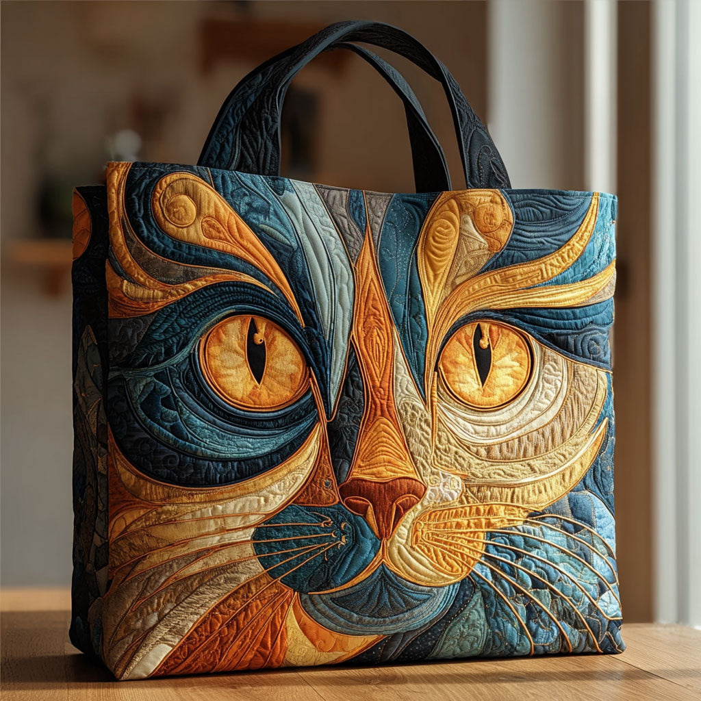 Mysterious Whiskers Quilted Tote Bag