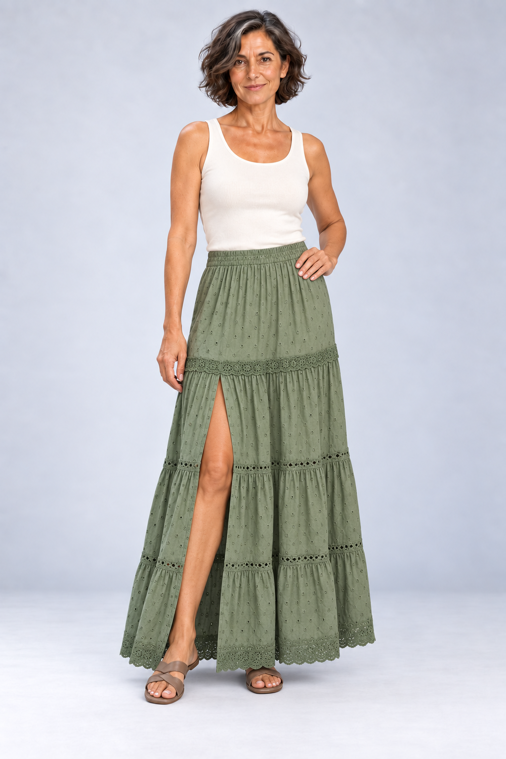Delaina - Boho Lace Maxi Skirt