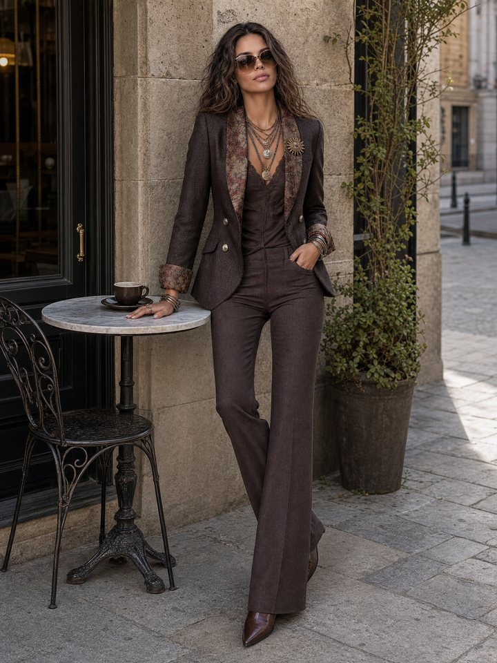 Blair - Vintage Herringbone Floral Blazer