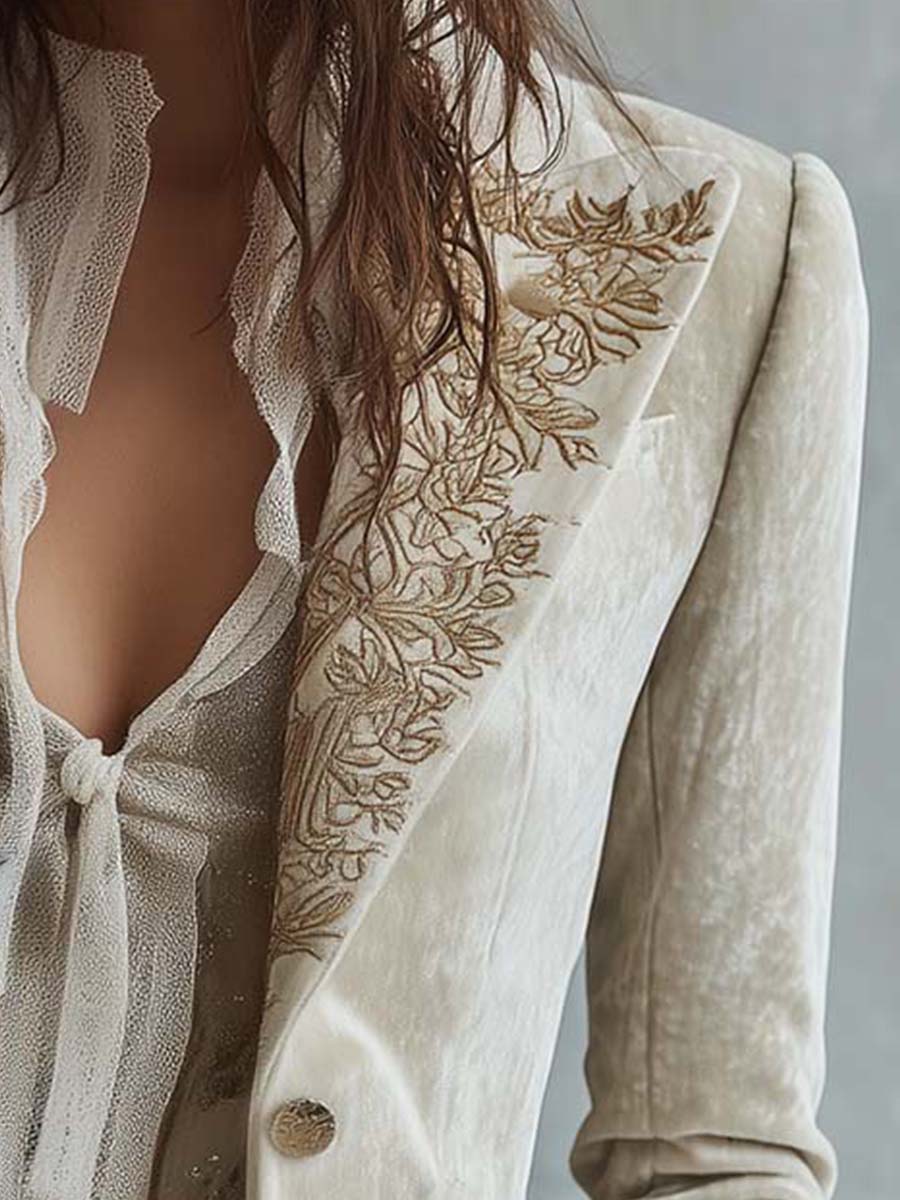 Ramona - Tailored Embroidered Blazer