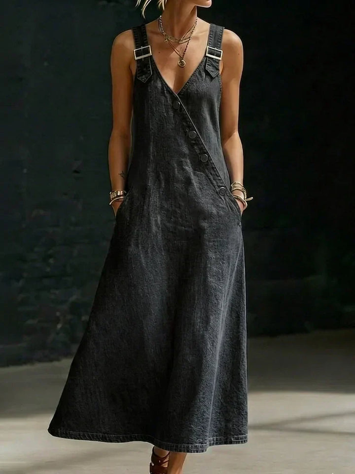 Janice - Crossback Denim Overalls