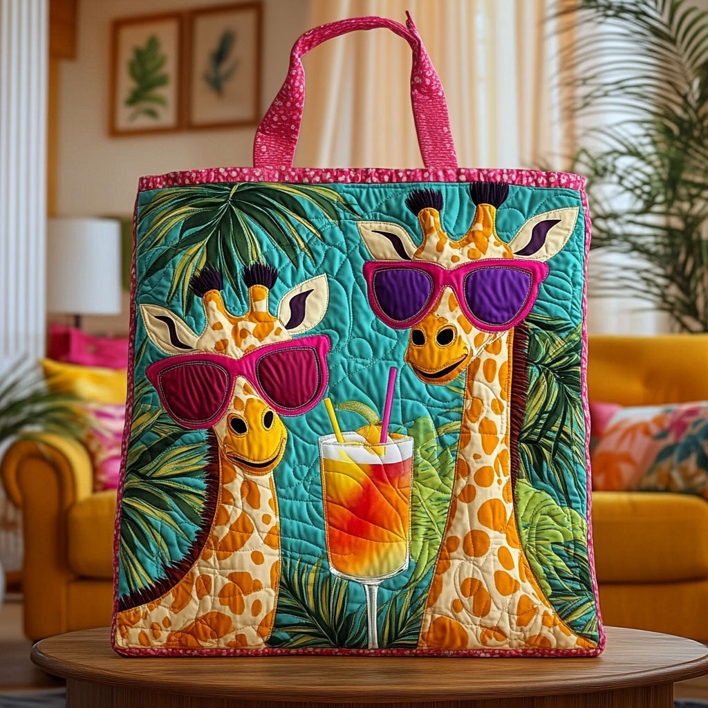 Bolso Tote Acolchado de Cómodas Jirafas