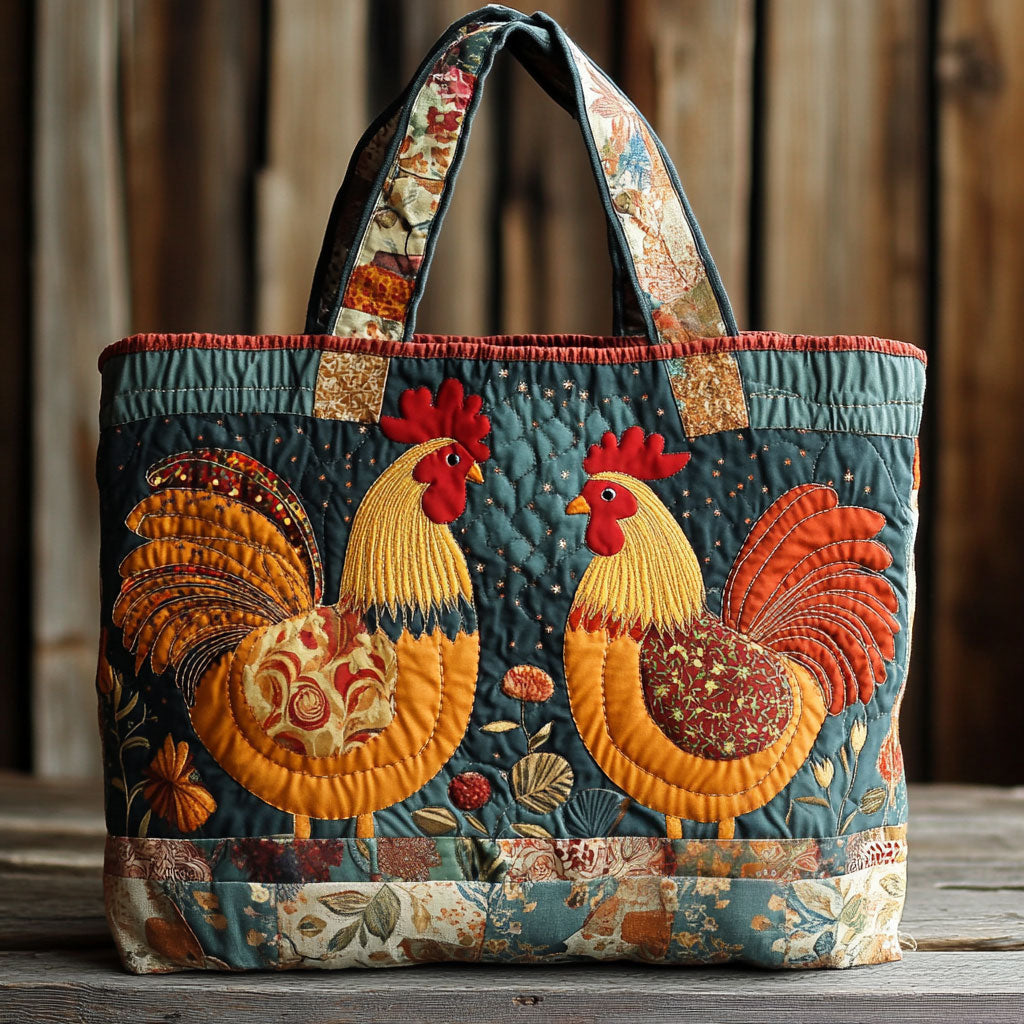 Bolso Tote Acolchado de Jardín de Pueblo