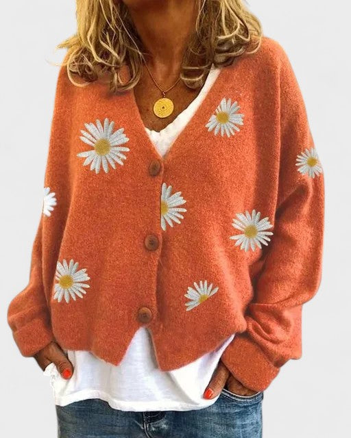 Robin - Embroidered Floral Cardigan