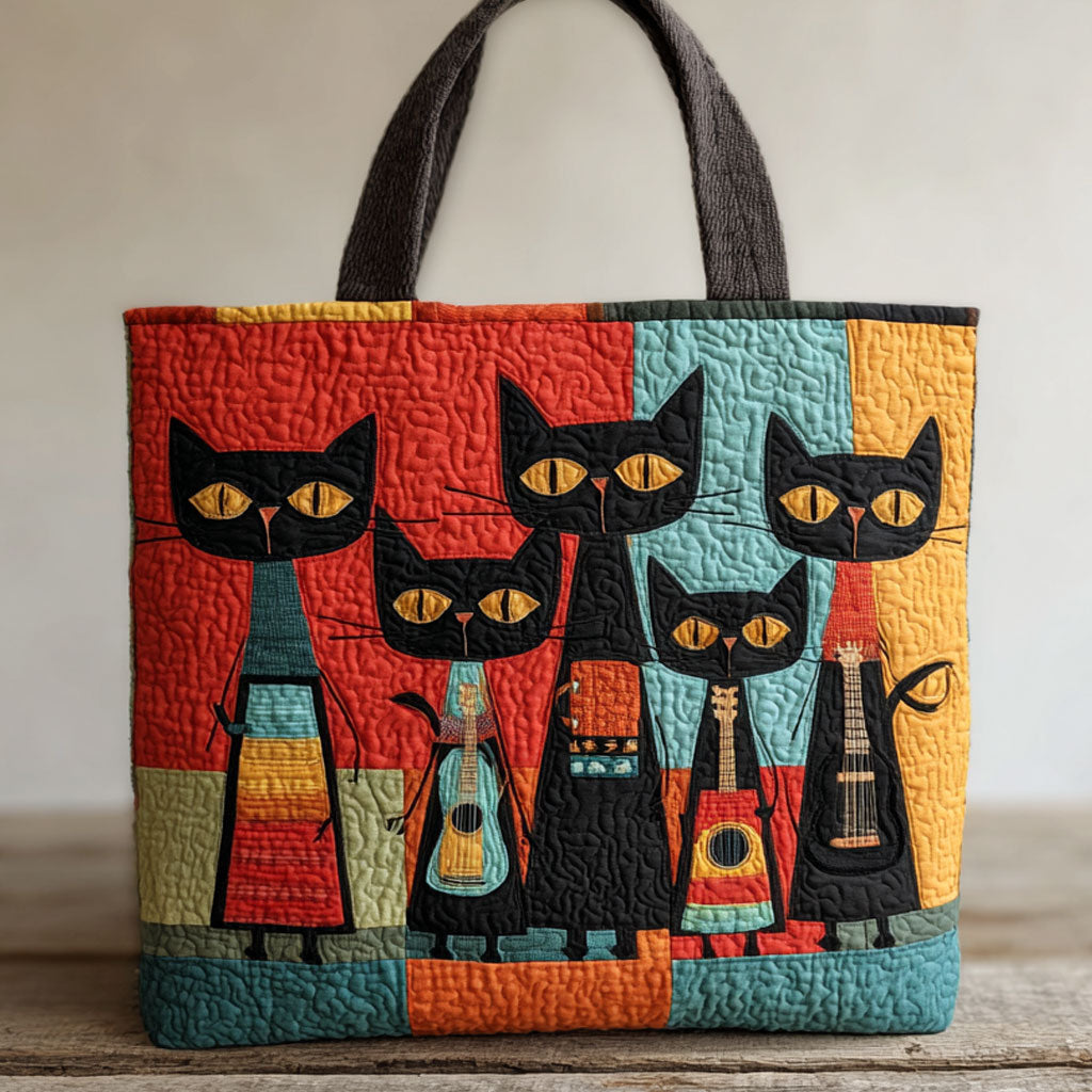 Cats in Harmony Quilted Shoulder Bag