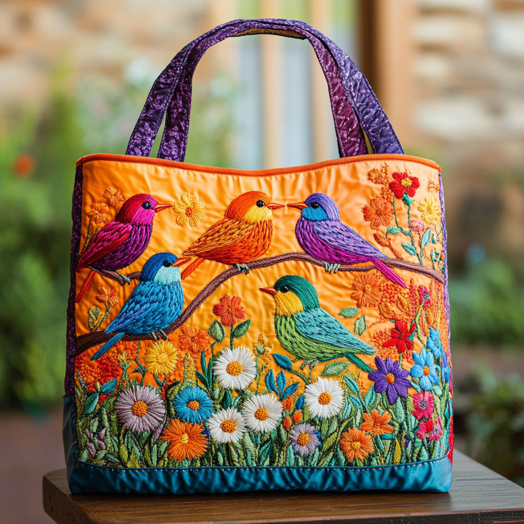 Bolso Tote Acolchado Canción de Pájaro