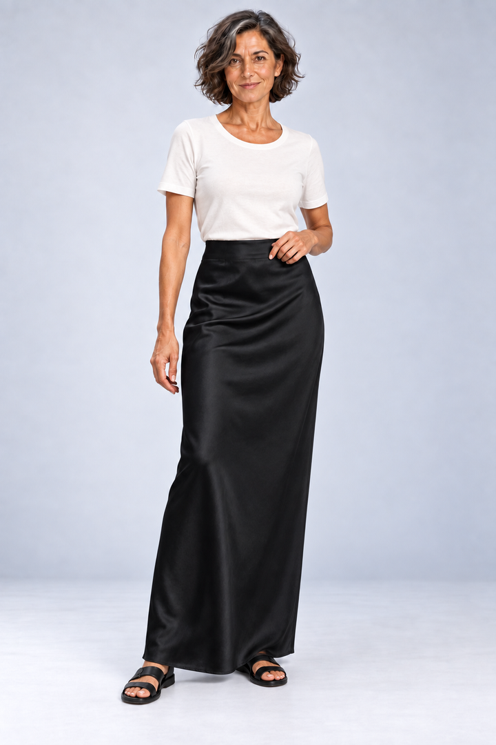 Avril - Satin Utility Maxi Skirt