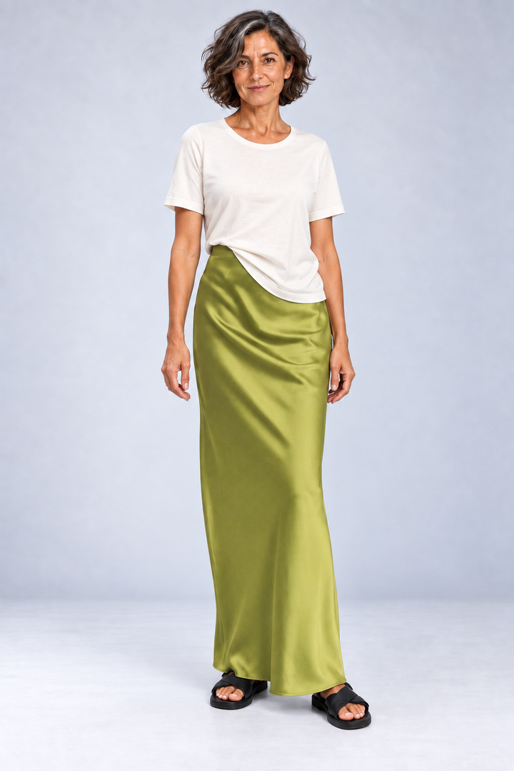 Avril - Satin Utility Maxi Skirt