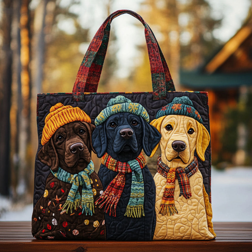 Bolsa Tote Acolchada Labrador Snow Buddies