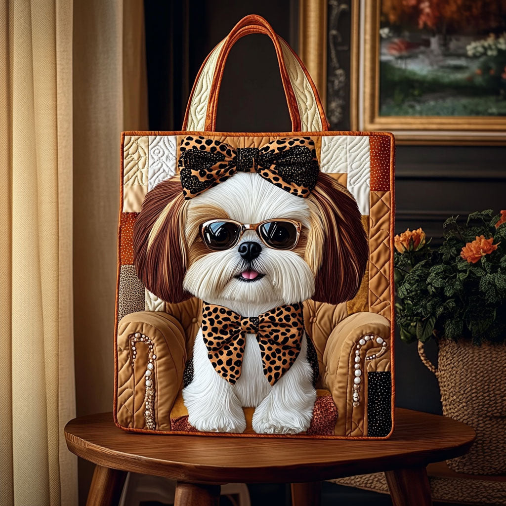 Bolso Tote Acolchado Elegante Shih Tzu