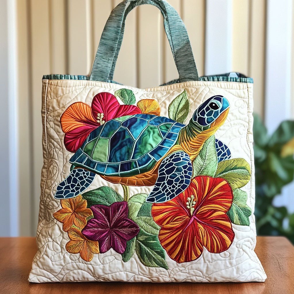 Bolsa Tote Acolchada Turtle Bloom
