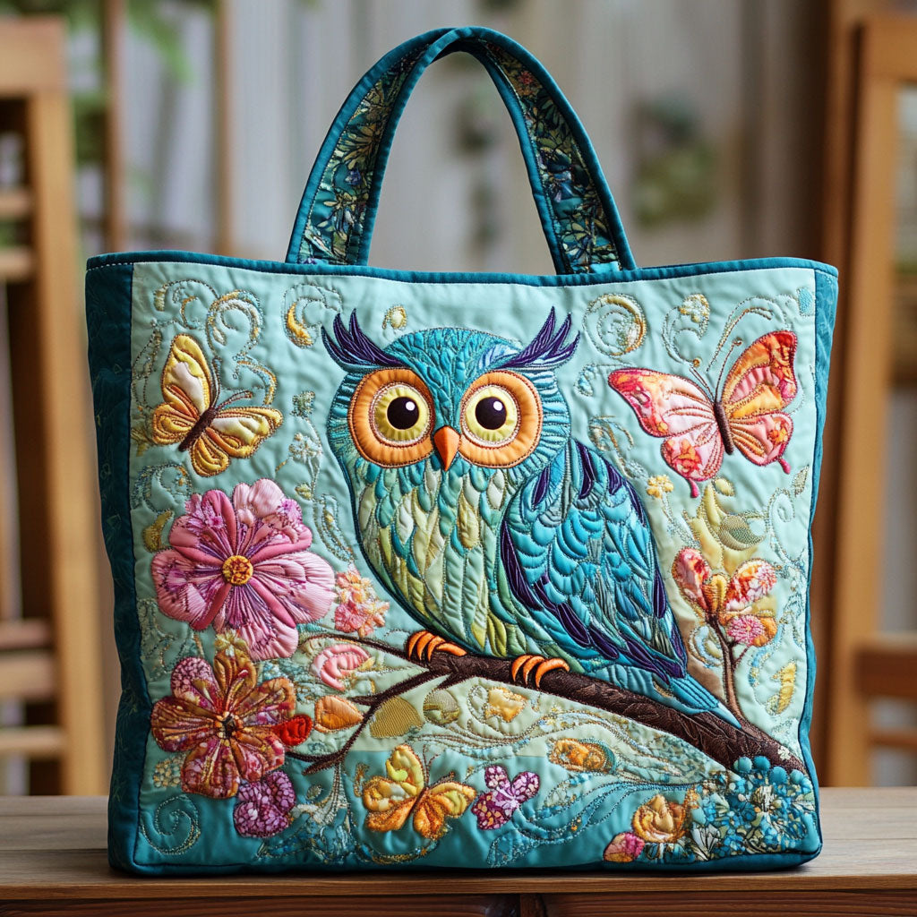 Bolso Tote Acolchado Garden Owl Glance