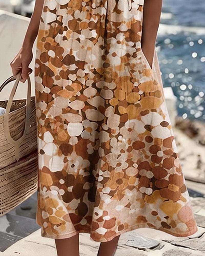 April - Floral Midi A-Line Dress