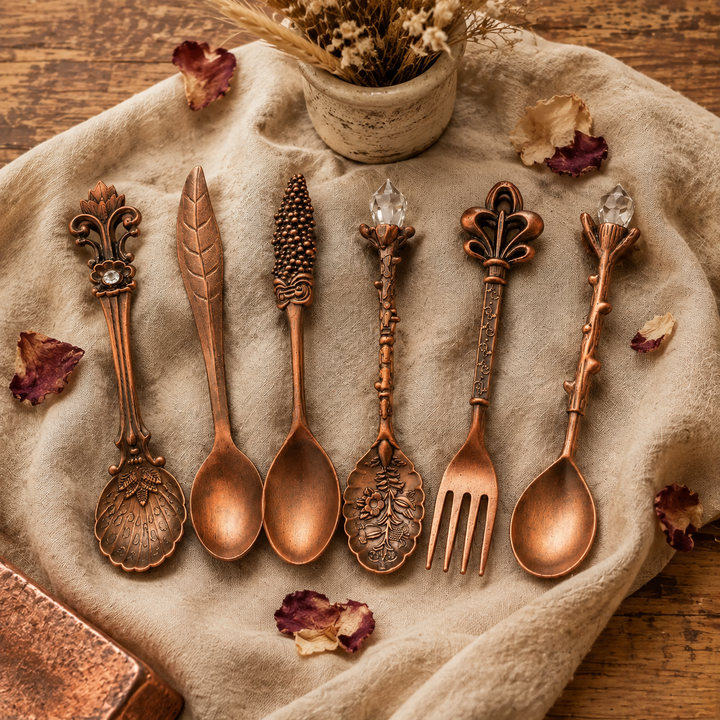 Elegant Copper Cutlery Set