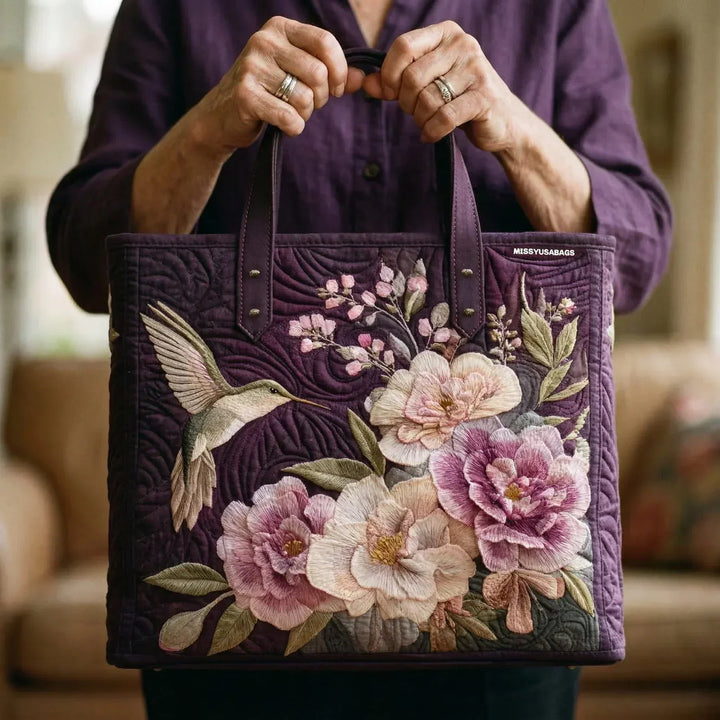 Hummingbird and Orchids Shoulder Bag