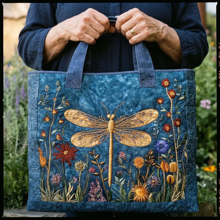Bolsa Tote Acolchada - Libélula Dorada