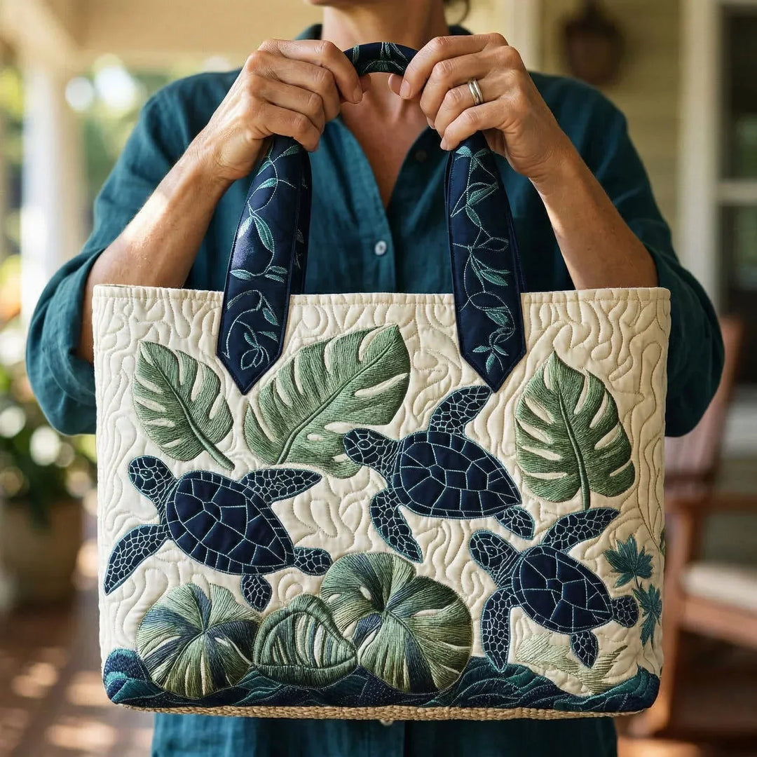 Bolsa Tote Acolchada - Gracia de Tortuga Marina