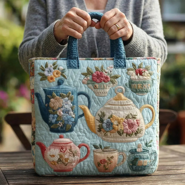 Bolsa Tote Acolchada - Patrón Floral