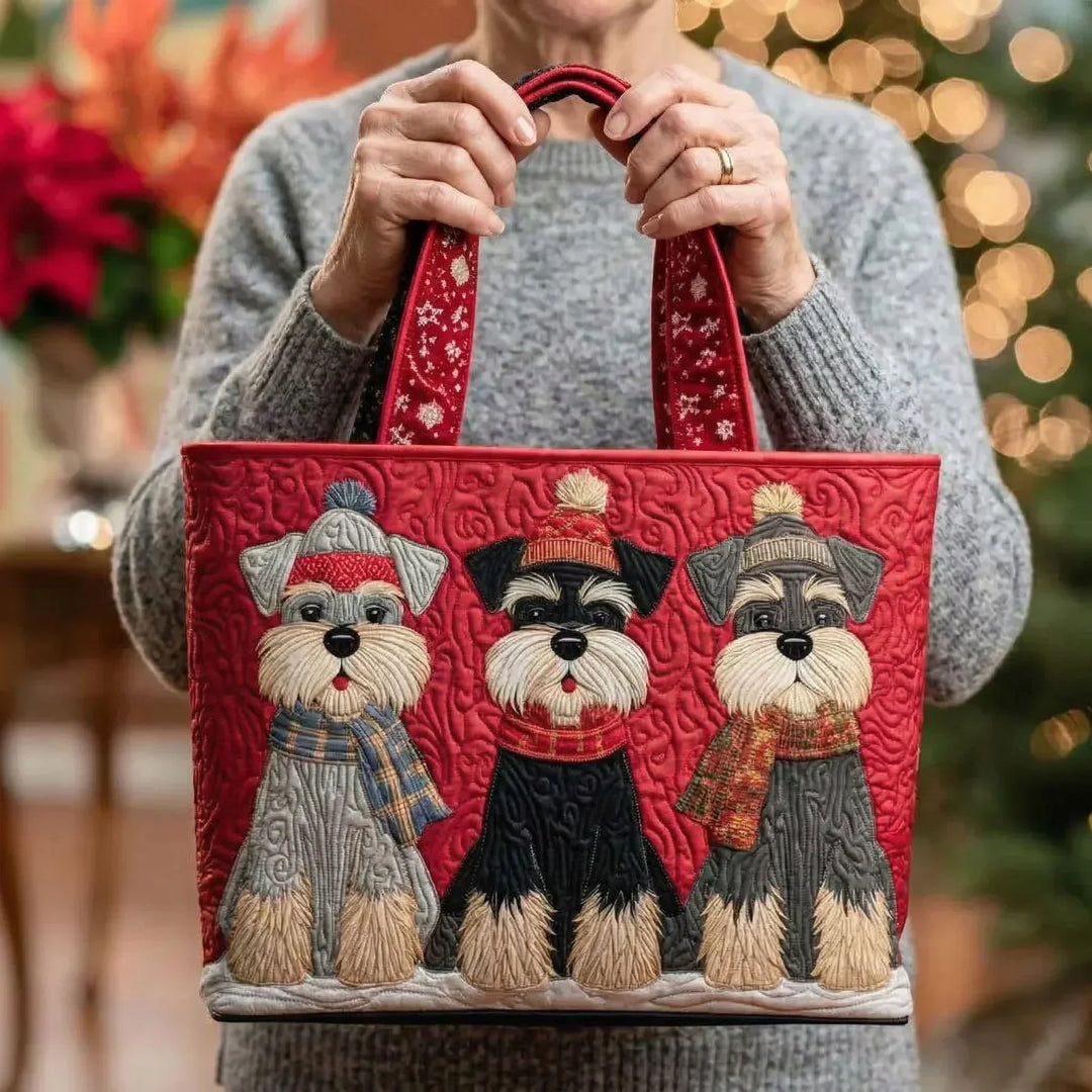 Bolso Tote Acolchado - Trío de Schnauzers
