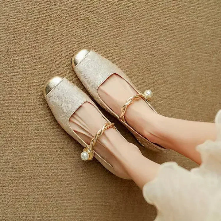 Rose - Pearl Detail Mary Jane Shoes