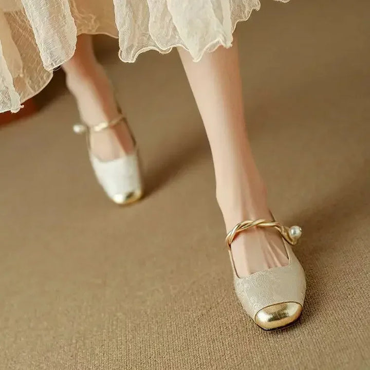 Rose - Pearl Detail Mary Jane Shoes