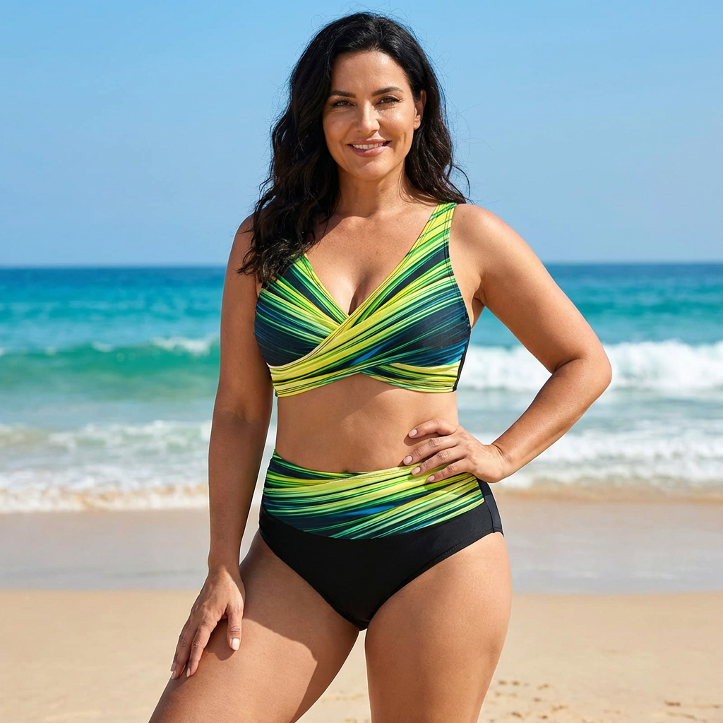 Ashlyn - High-Waisted Geometric Print Bikini