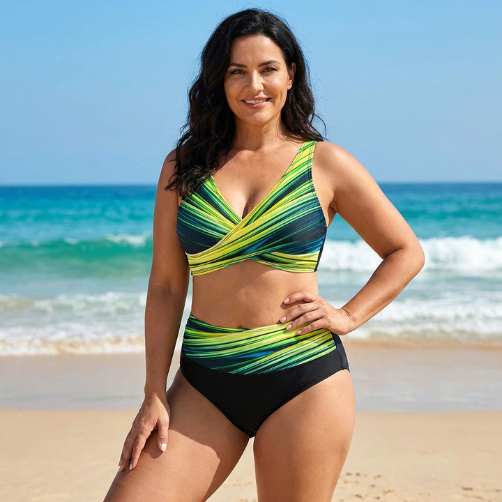 Ashlyn - High-Waisted Geometric Print Bikini