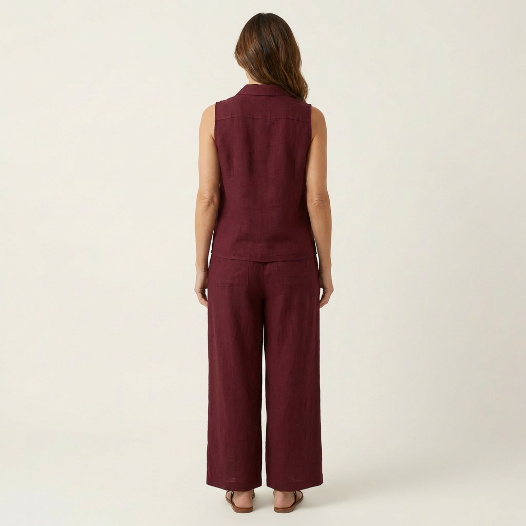 Rochelle - Wrap Top and Wide-Leg Pants Set
