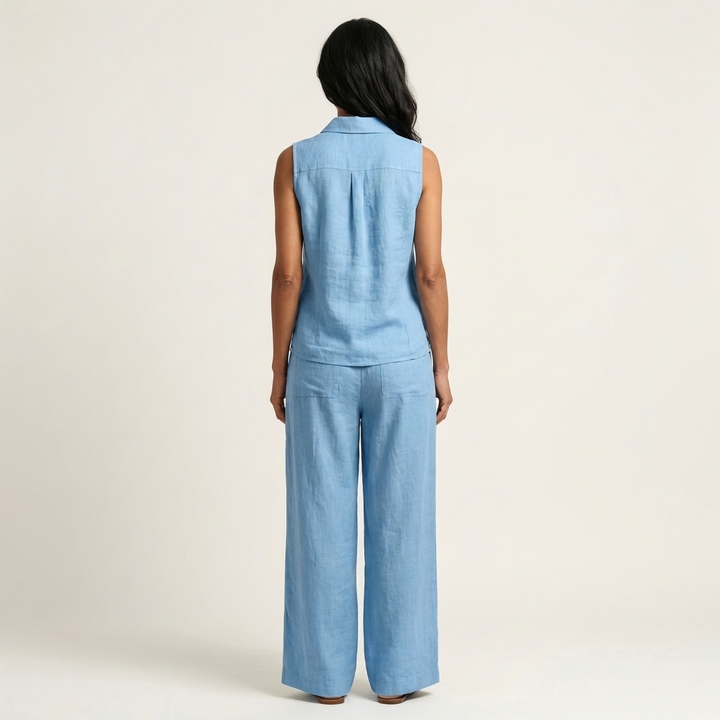 Rochelle - Wrap Top and Wide-Leg Pants Set